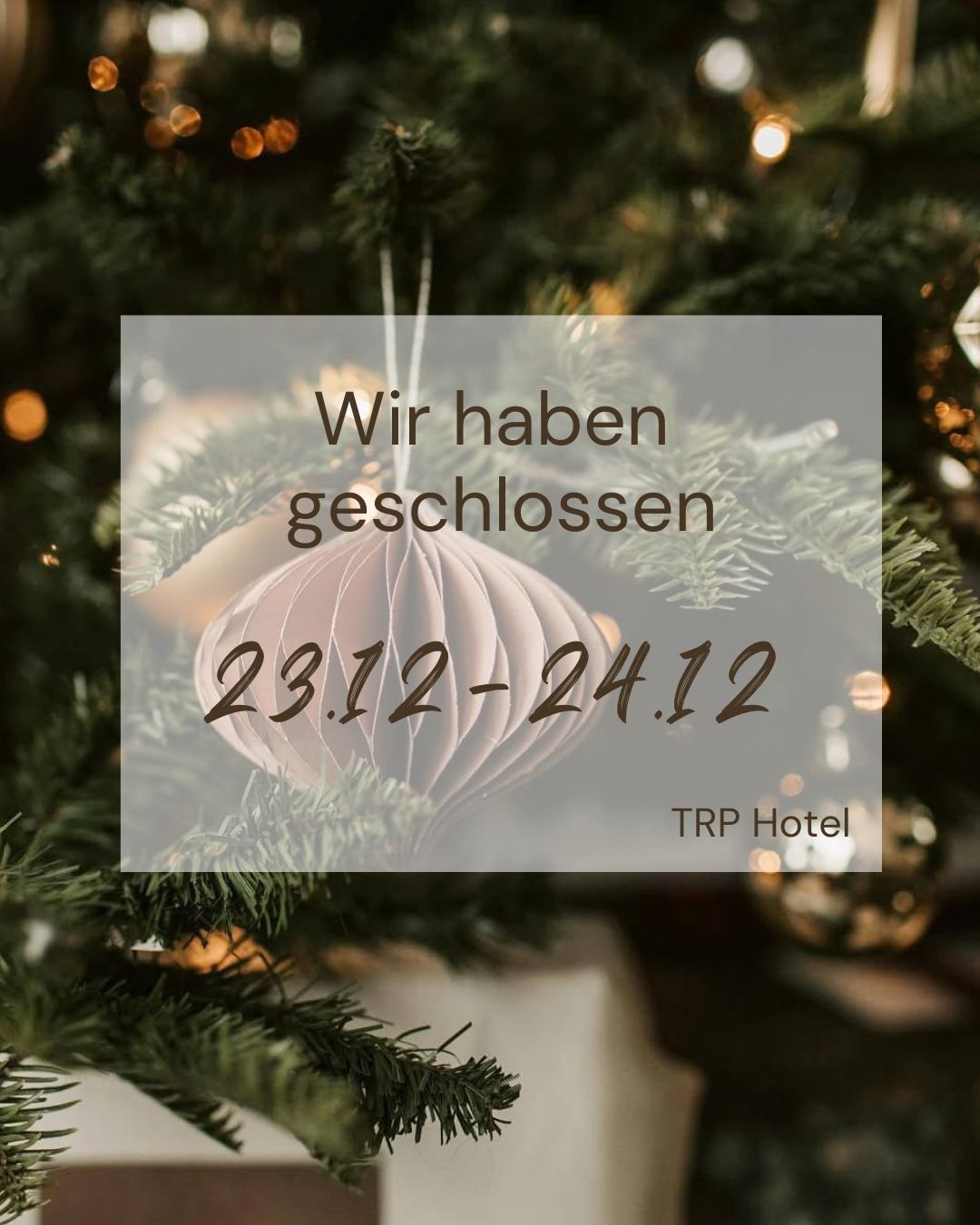Öffnungszeiten Weihnachten